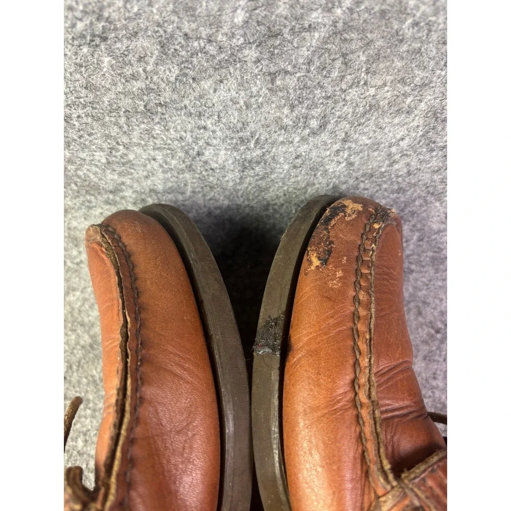 Allen Edmonds Boat Shoes Mens 7 EE Brown Leather Key Largo Moc Toe USA Made